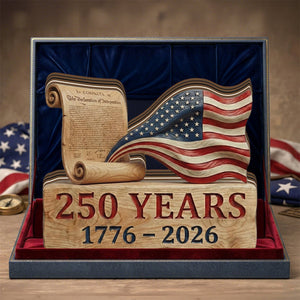 America 250th Anniversary Wooden Plaque, Declaration of Independence Gift