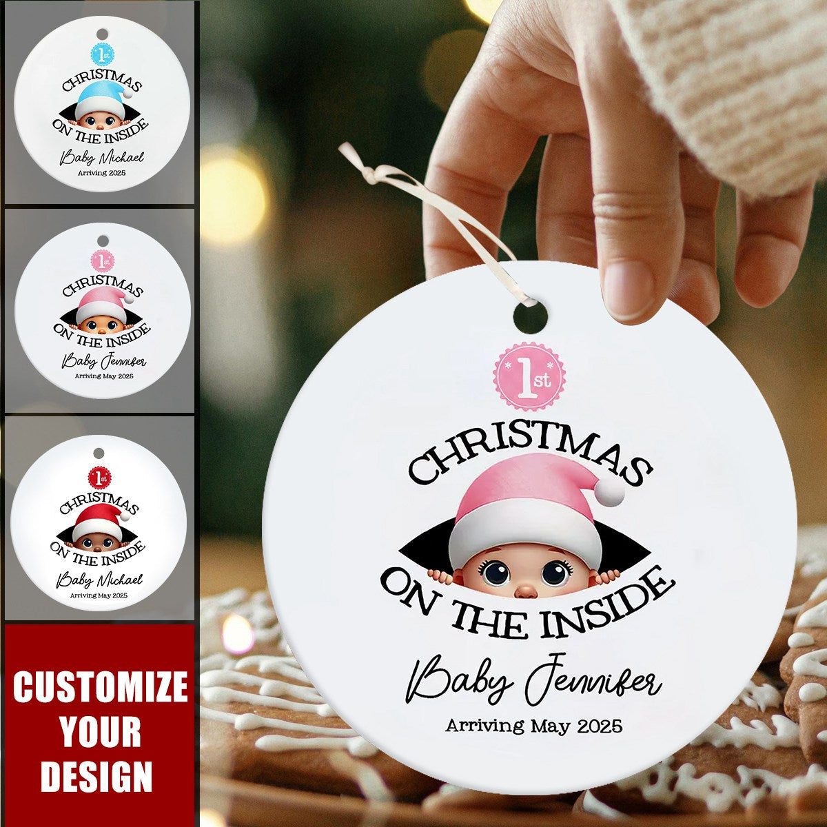 Personalized Baby's First Christmas On the Inside Ornament