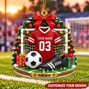 Personalized Soccer Acrylic Ornament, Soccer Christmas Ornament