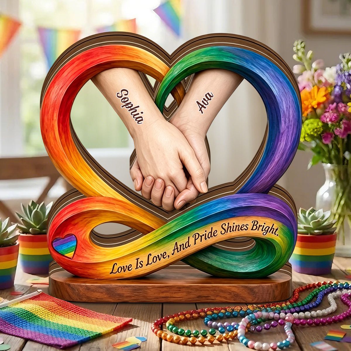 Personalized Wooden Plaque For LGBTQ ,Pride Month Gift