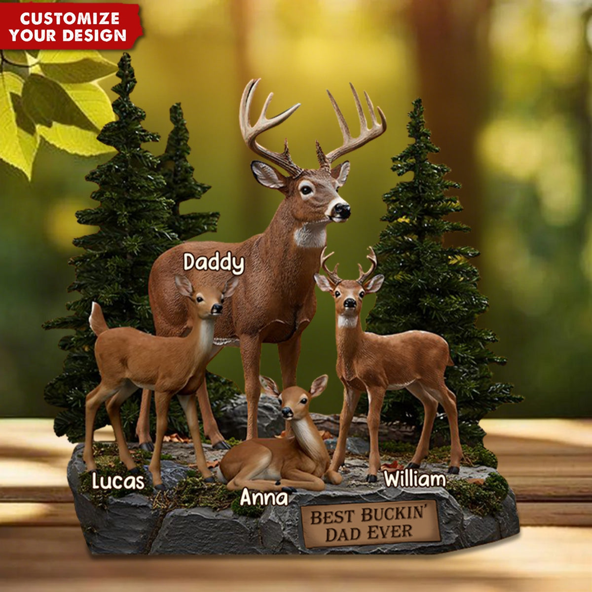 Best Buckin' Dad Ever - Personalized Hunting Custom Shaped Acrylic Plaque