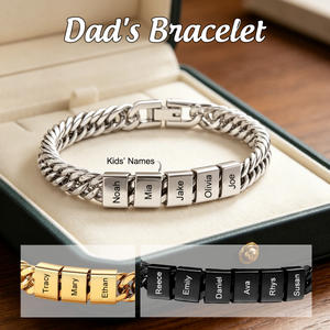 Personalized Mens Bracelet for Dad with Kids Names