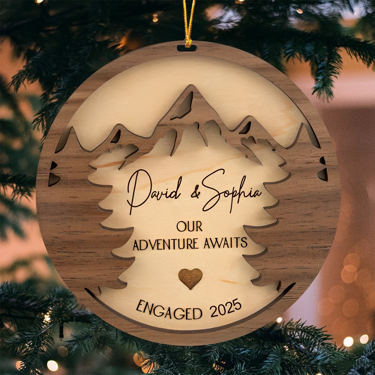 Our Adventure Awaits - First Christmas Custom Engaged Ornament