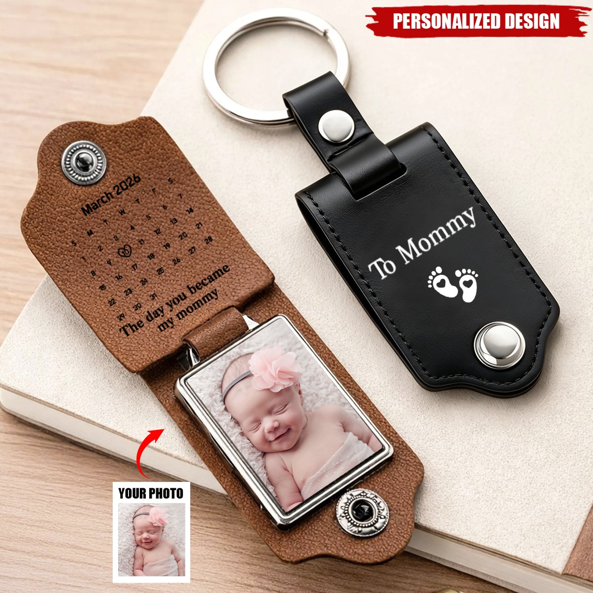 The Day You Became My Daddy Keychain, Personalised New Dad Keychain Gift