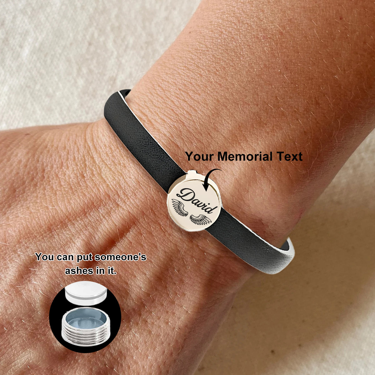 Personalized Memorial Ashes Urn Bracelet
