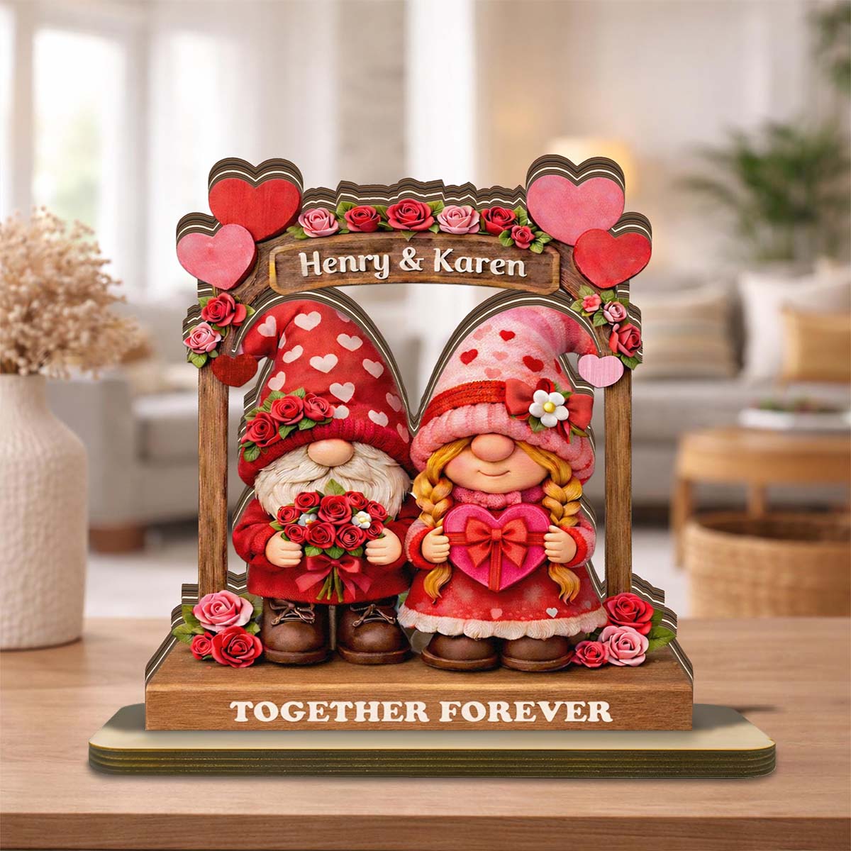 Together Forever-Personalized  Cartoon Couple Plaque