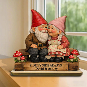 Side By Side Always-Personalized Couple Cartoon Plaque