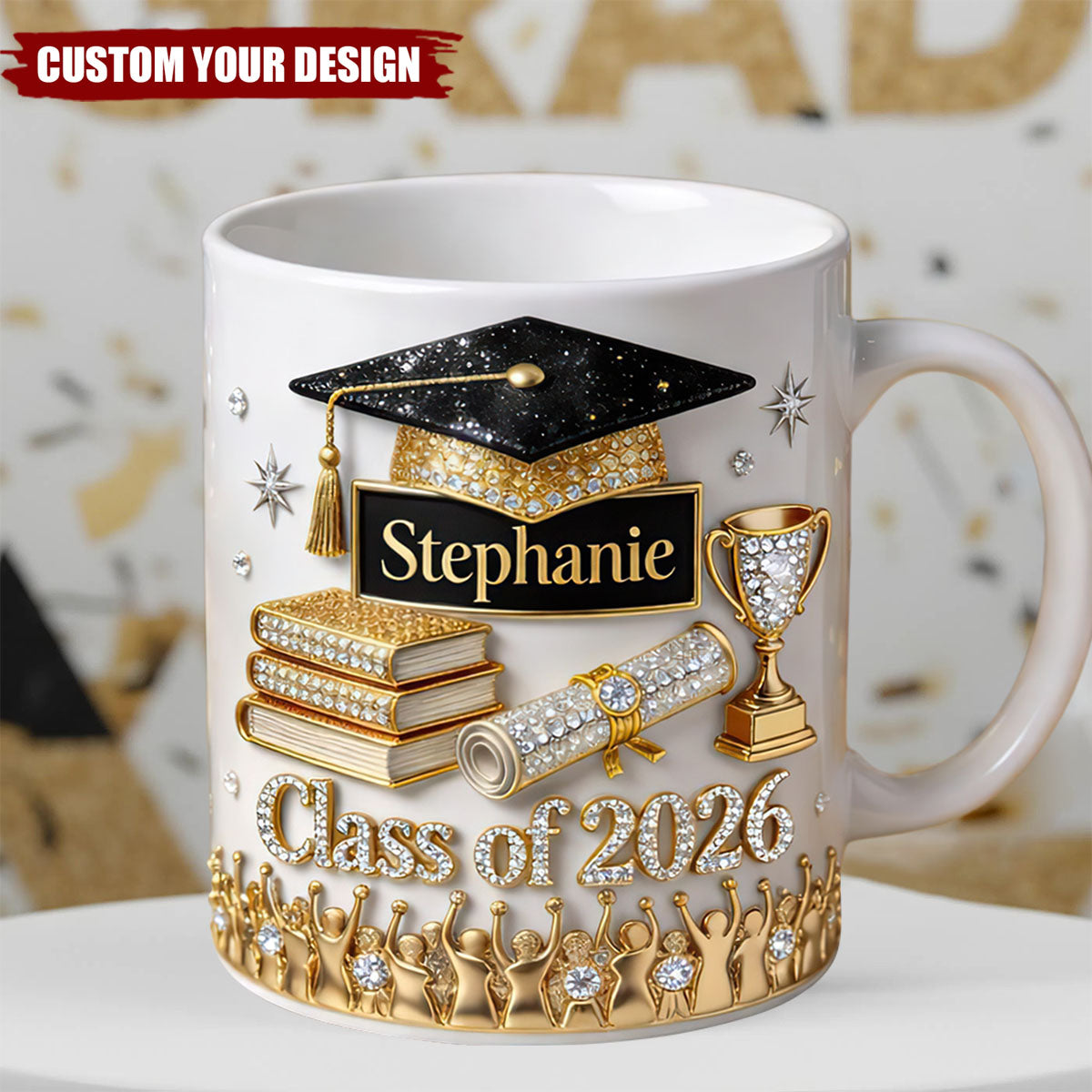 Personalized Graduation Mug Class of 2026, Gift for Her Him