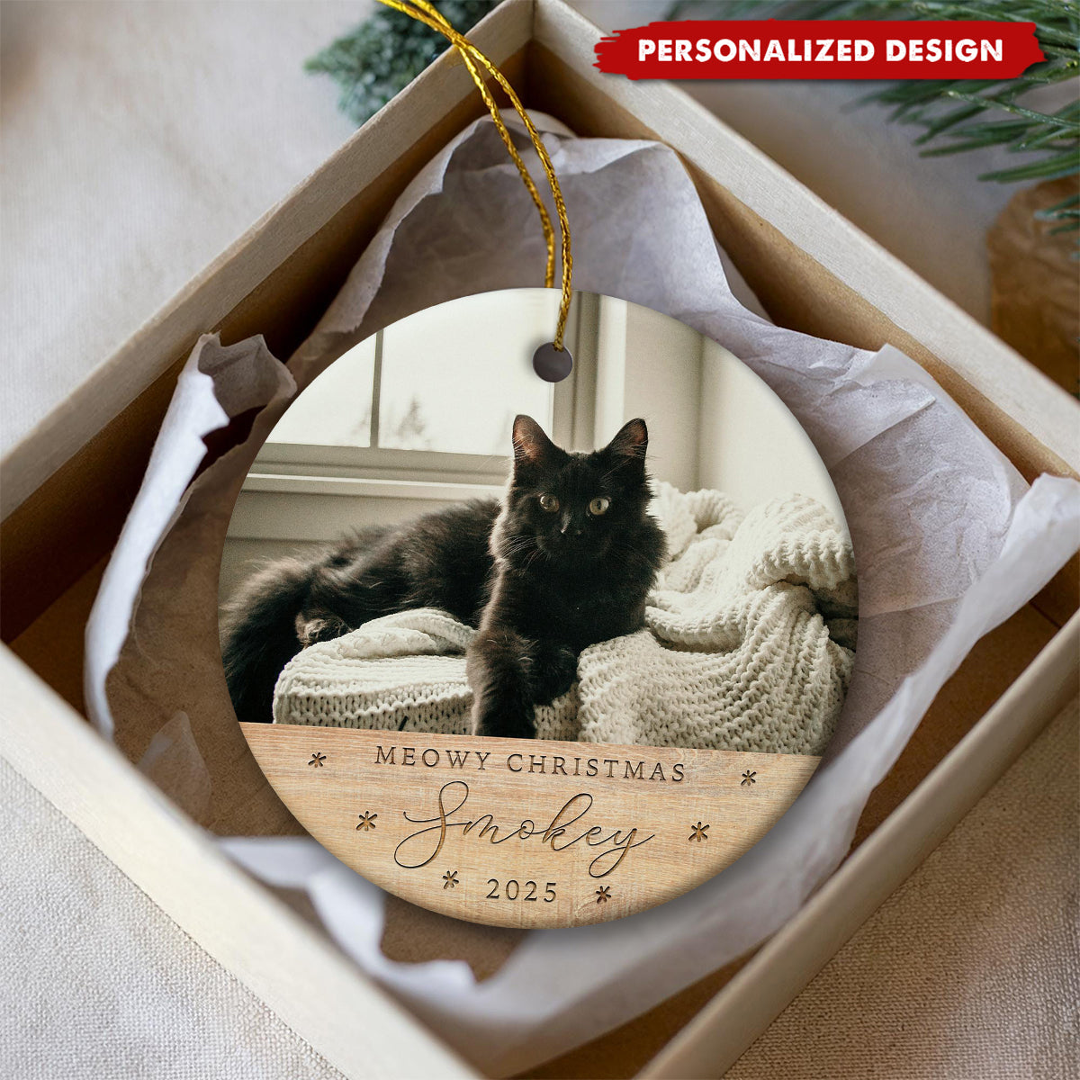 Personalized Cat's First Christmas Ornament