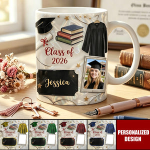 Custom Photo Graduation 3D Effect Coffee Mug With Name