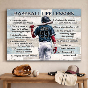 Personalized Baseball Life Lessons Canvas Print