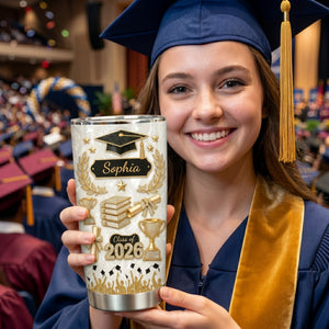 Personalized Custom Name Graduation 3D Effect Tumbler