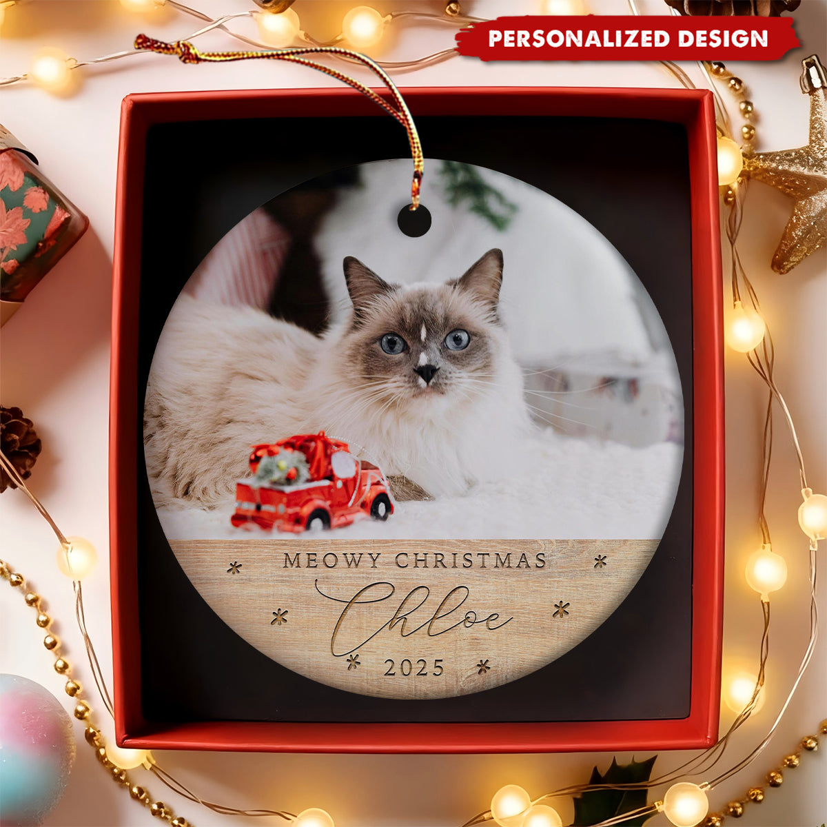Personalized Cat's First Christmas Ornament