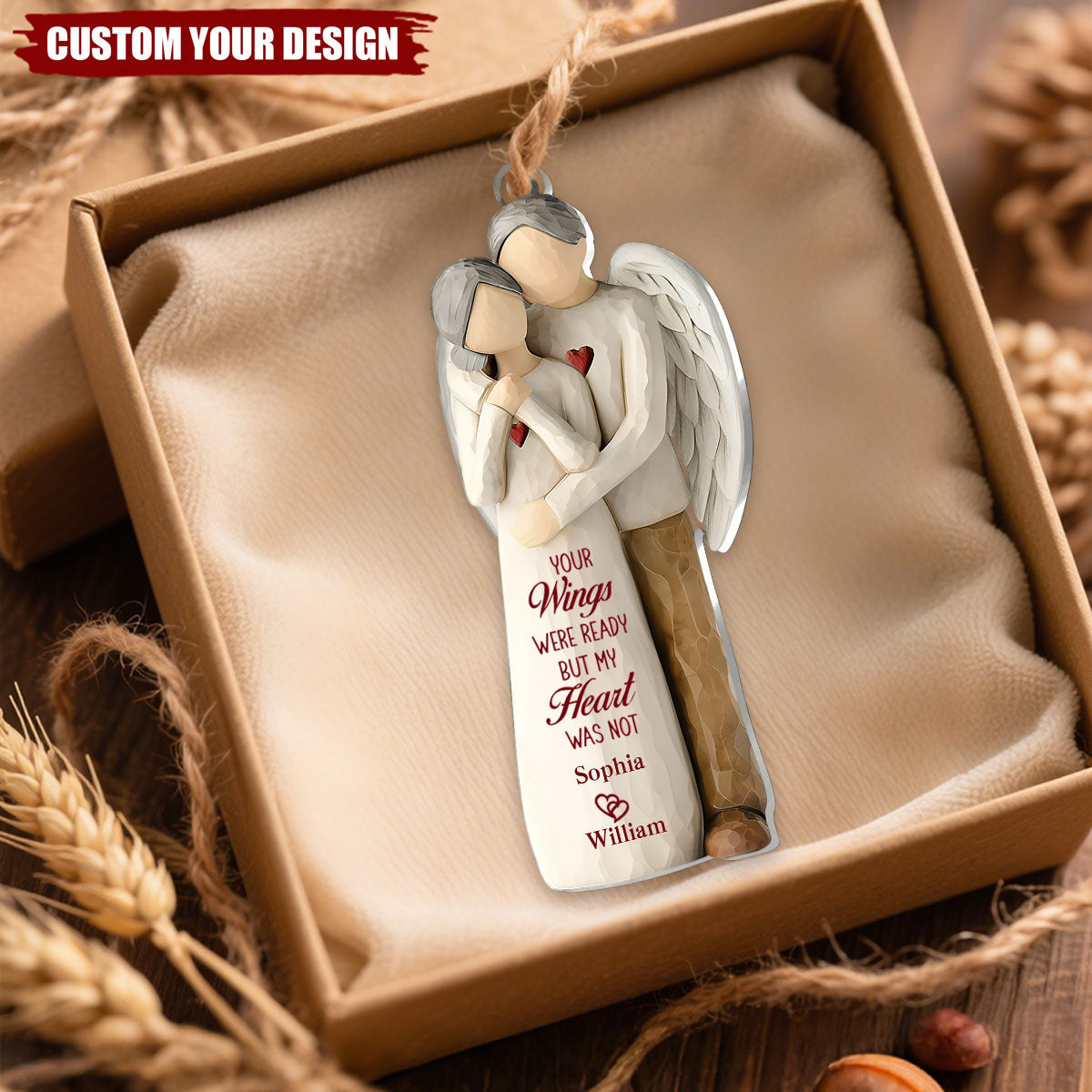 In Loving Memory With Wings Personalized Memorial Ornament