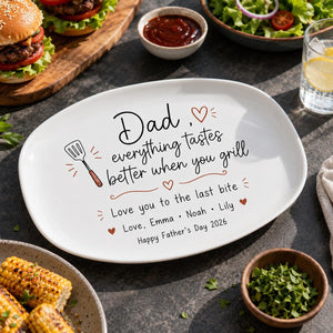 Personalized BBQ Grilling Plate – Custom Grill Master Decor for Dad