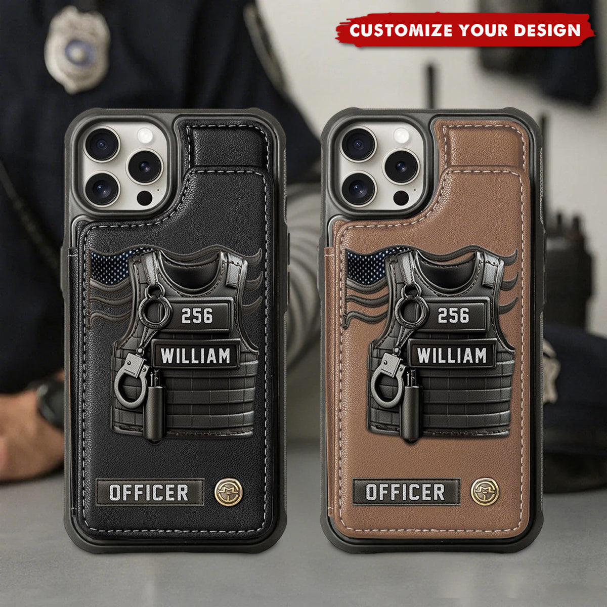 Serve And Protect - Personalized Police Officer Wallet Phone Case