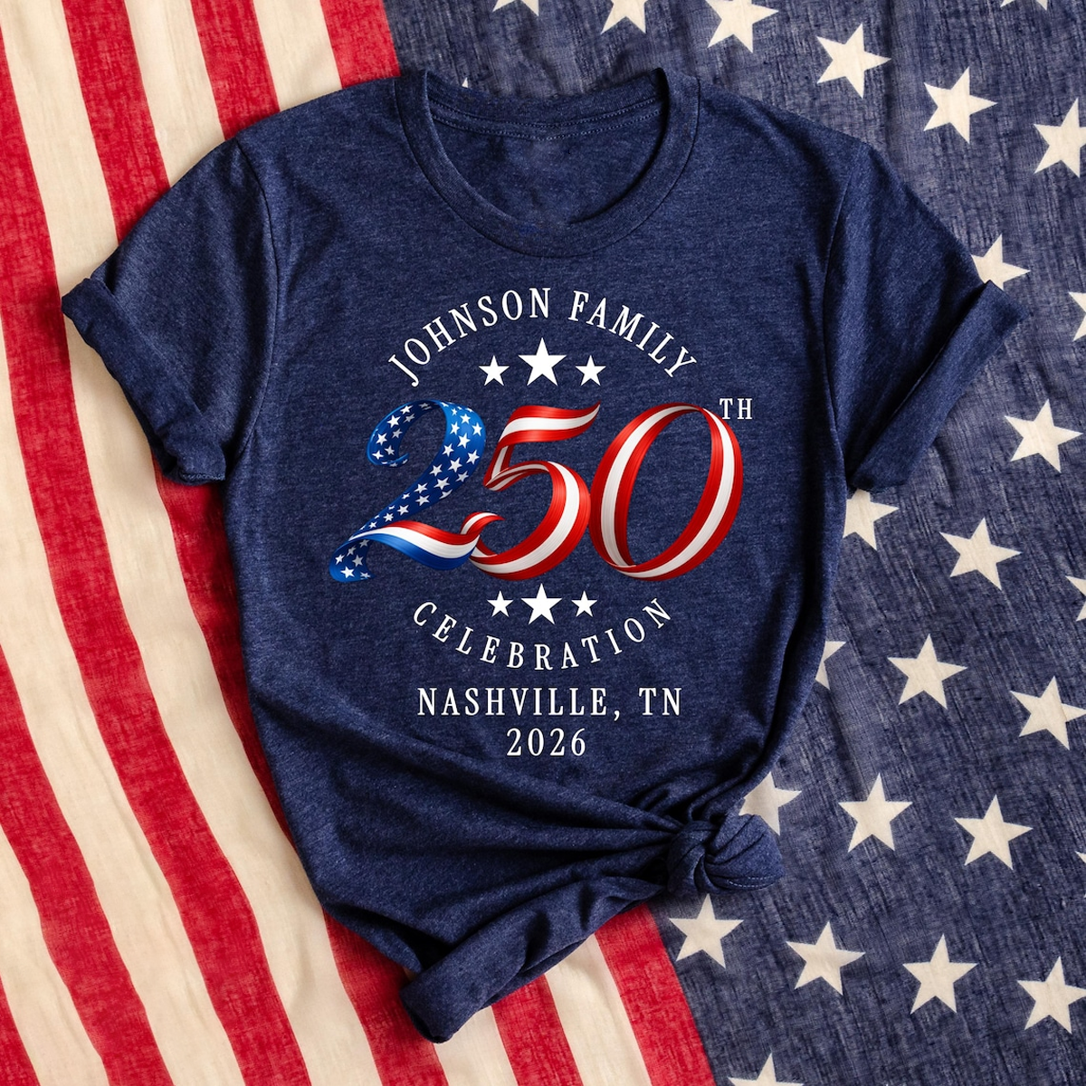 Custom Family 4th of July Shirt, Personalized Matching Patriotic Crew Shirt
