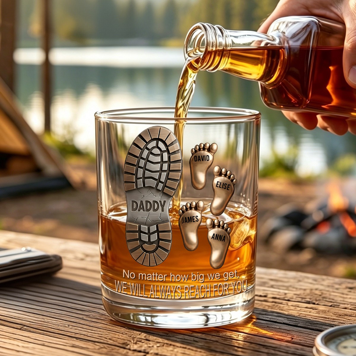 Happy Father's Day - Personalized Father Whiskey Glass