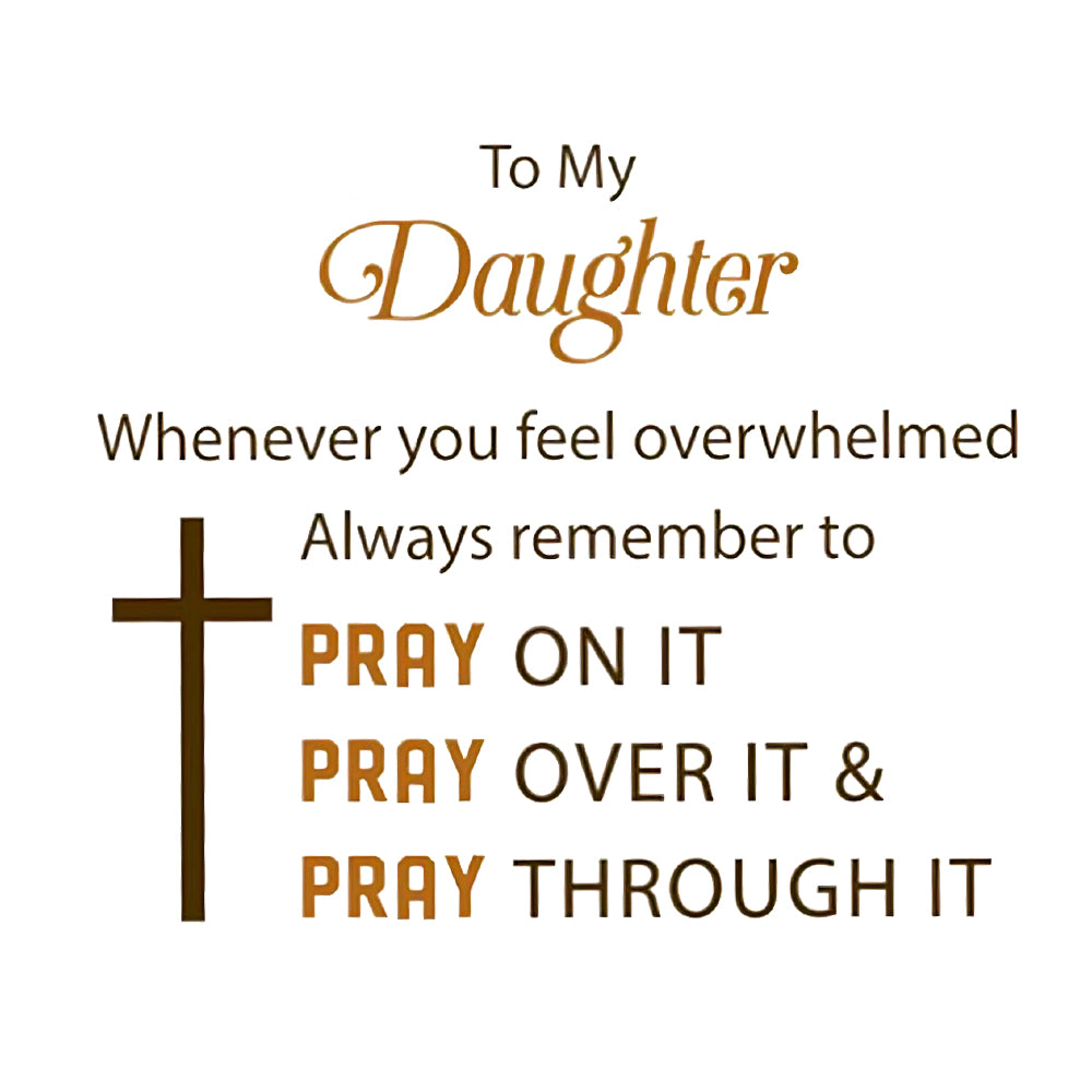 KISSFAITH-To My Daughter Pray Through It Cross Band Adjustable Ring