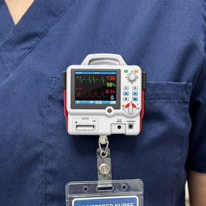 Defibrillator Badge Reel, Heart Monitor ID Holder, Funny EMT Nurse Gift
