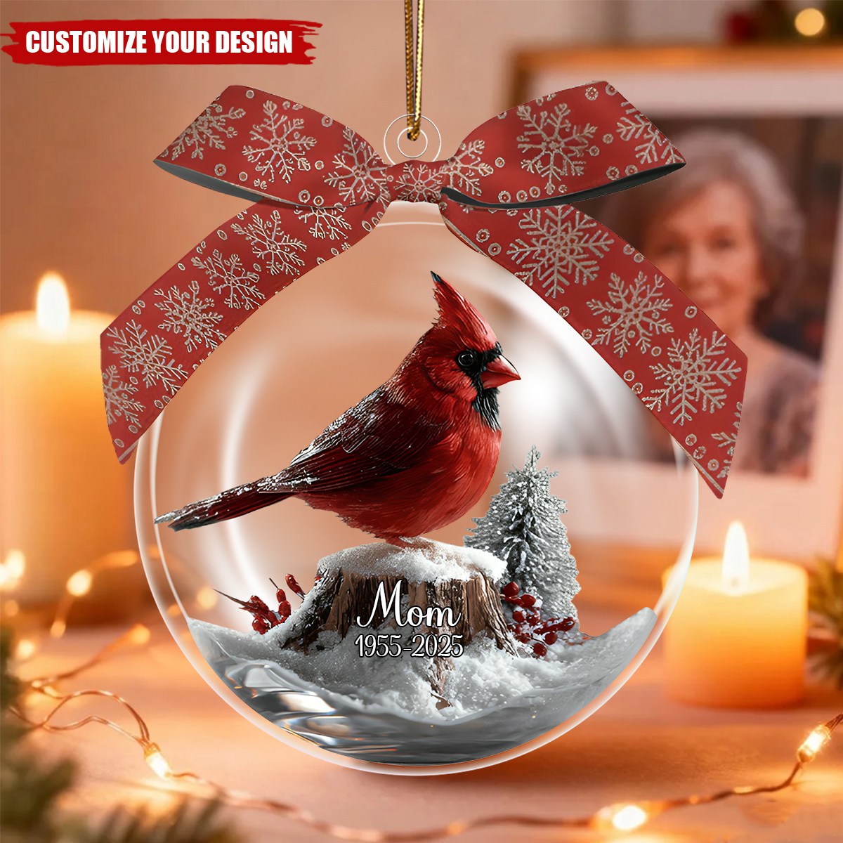 Cardinals Appear When Angels Are Near - Personalized Memorial Ornament