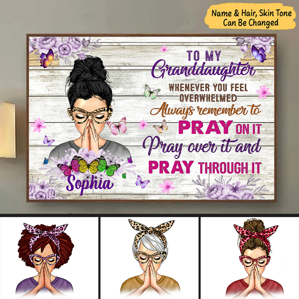 To My Daughter or Granddaughter Whenever You Feel Overwhelmed Personalized Canvas