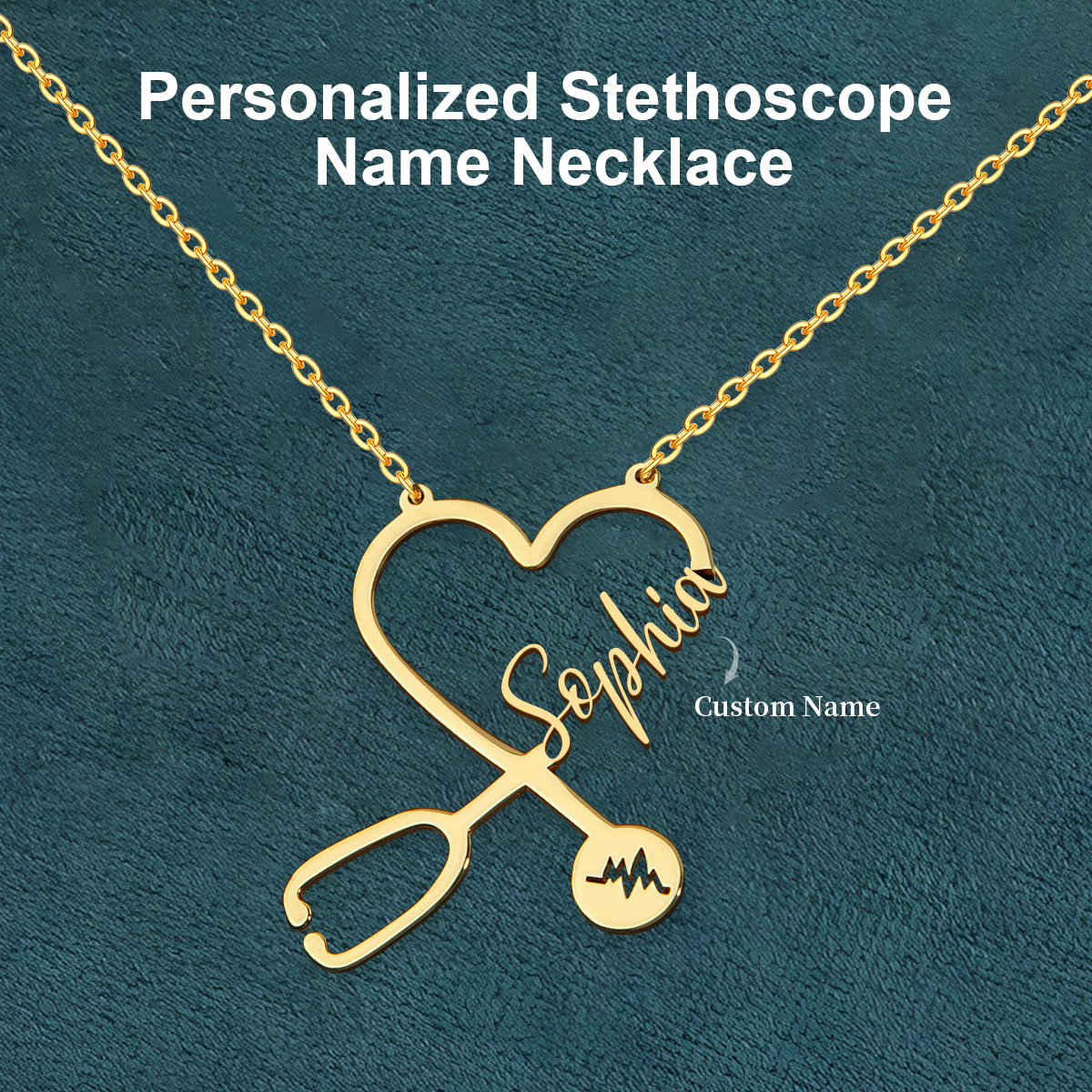 Personalized Stethoscope Name Necklace