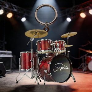 Personalized Custom Name Drum Keychain