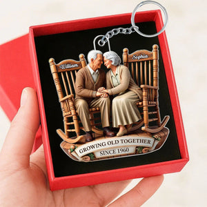 Personalized Growing Old Together Acrylic Keychain