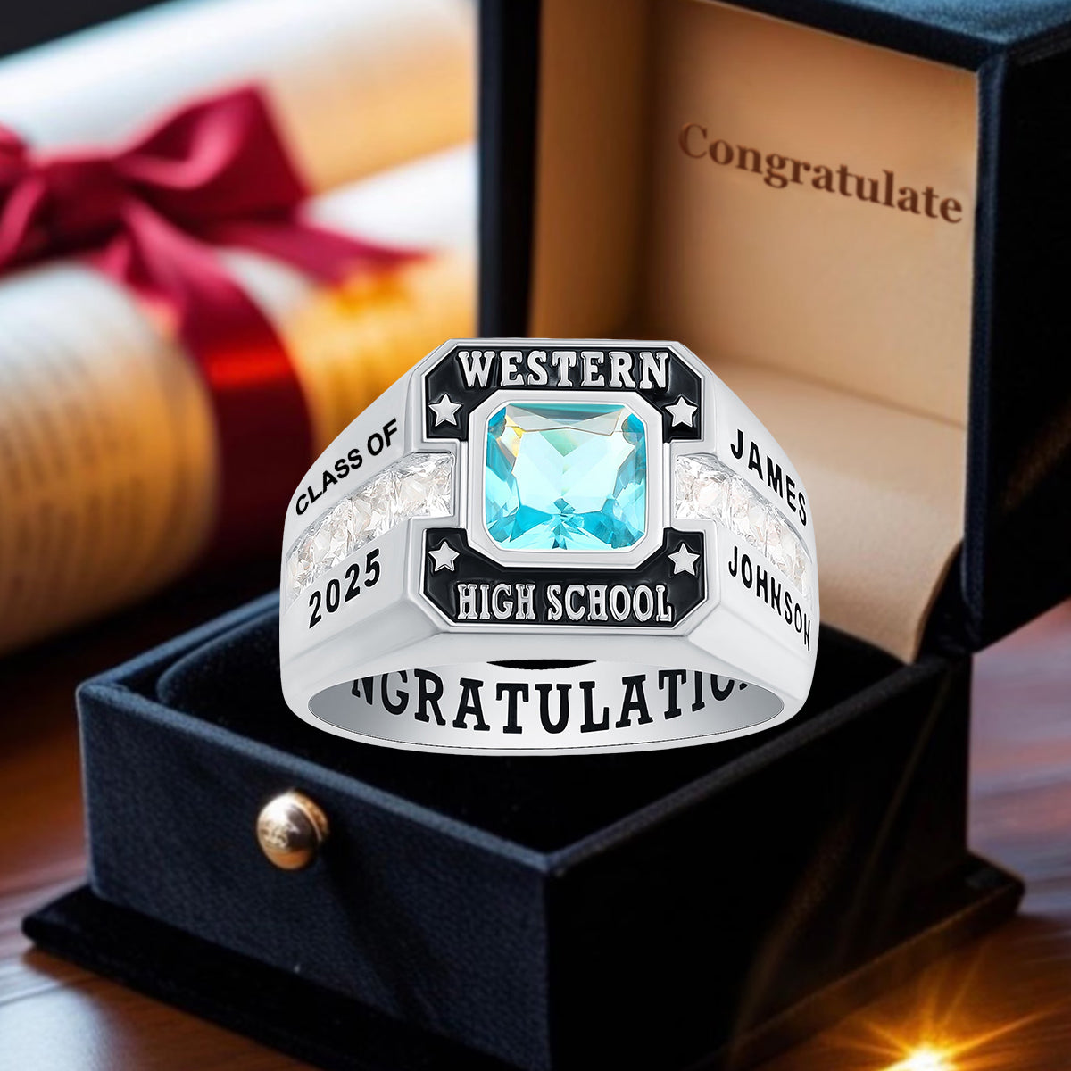 Personalized High School College Class Ring Gift for Graduates
