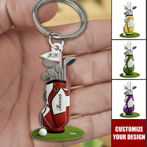Personalized Golf Bag Keychain - Gift for Golf Lovers
