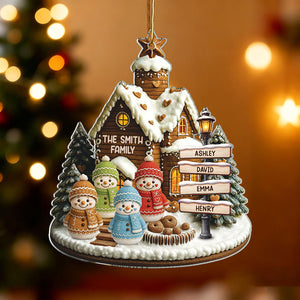Personalised Acrylic Snowman Family Xmas Ornament