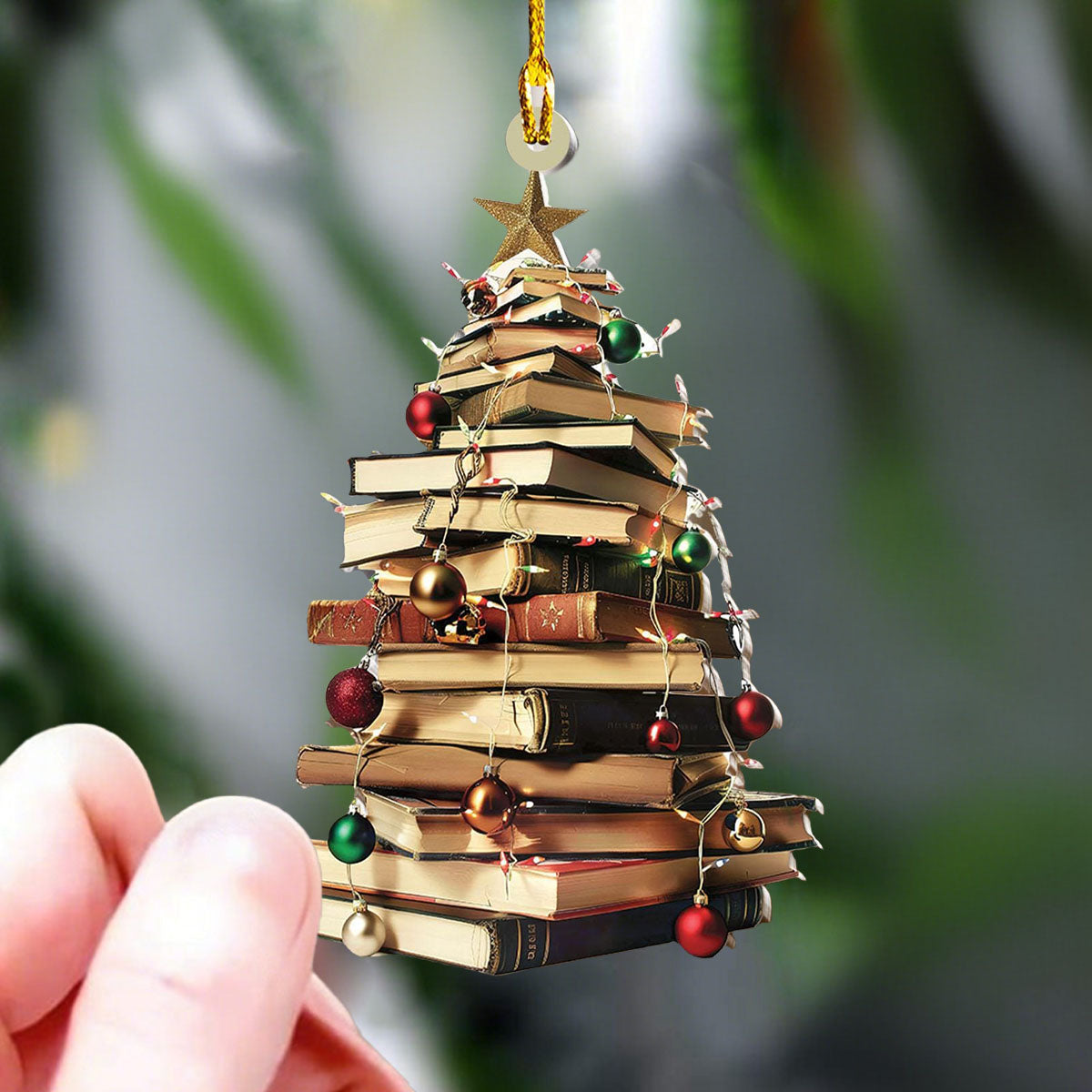 Bookstack Christmas Ornament, Christmas Gifts For Book Lovers