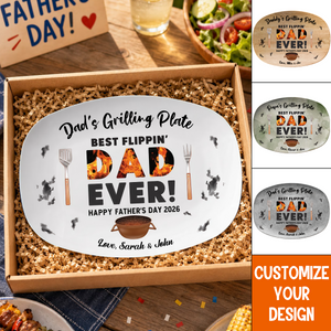 Personalized BBQ Grill Plate for Dad – Custom Father's Day Gift