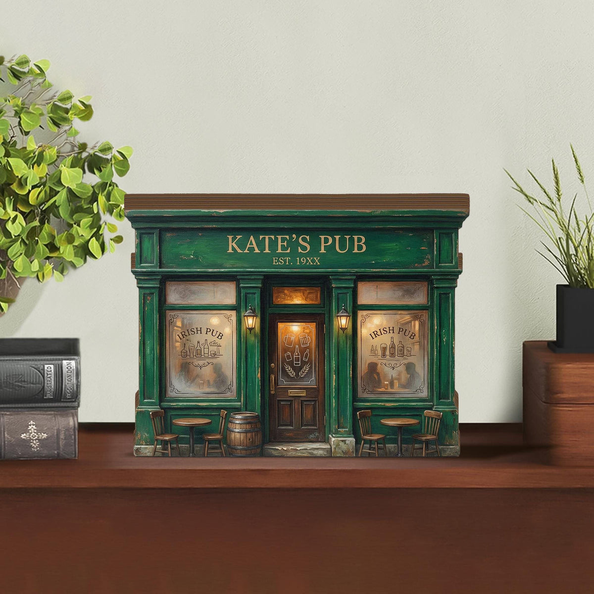Personalized Irish Pub Wooden Block Decor Plaque