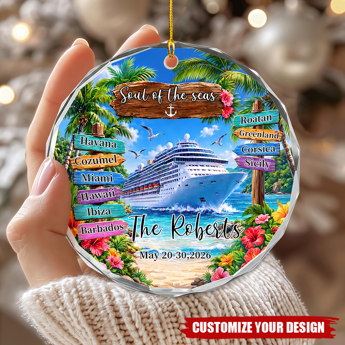 Personalized Cruise Vacation Ornament 2026, Travel Keepsake Gift
