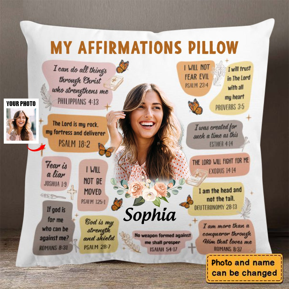 Christian Bible Verse Affirmations - Personalized Pillow Case - kissfaith