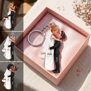 Wedding Couple Kissing-Personalized Wedding Anniversary Gift, Couple Gift