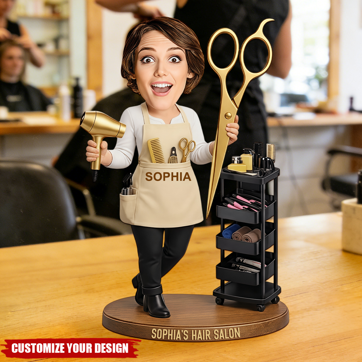 Personalized Hairstylist Hairdresser Custom Name Acrylic Plaque