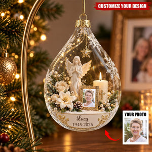 Personalized Memorial Ornament with Photo, In Memory of Loved One Christmas Ornament