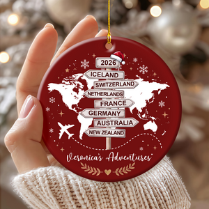 Personalized Travel Christmas Ornament 2026, Custom Trip Keepsake