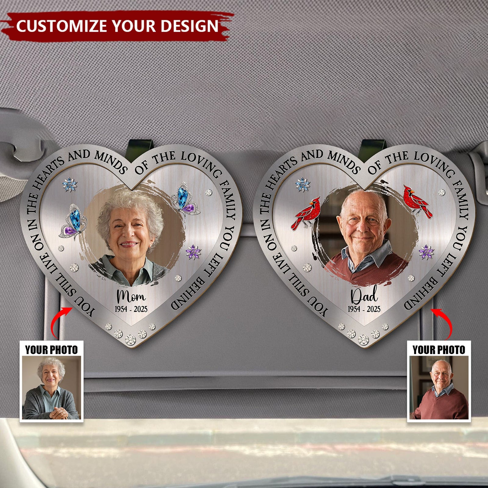 You Still Live On In The Hearts And Minds - Personalized Custom Car Visor Clip