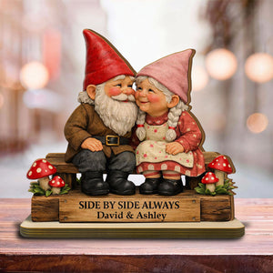 Side By Side Always-Personalized Couple Cartoon Plaque