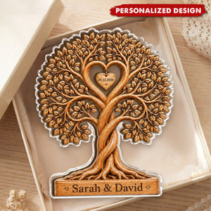 Personalized Couple Heart Tree Acrylic Block – Custom Couple Gift