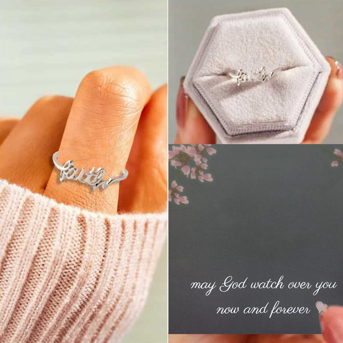 KISSFAITH- Christan Faith Adjustable Ring Sterling Silver