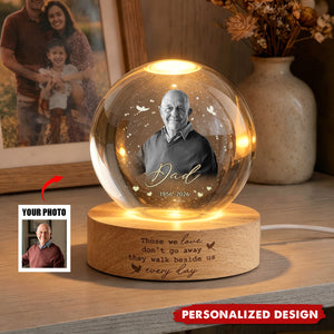 Custom Photo Memorial Crystal Ball Night Light, Loss of Dad, Mom, Family