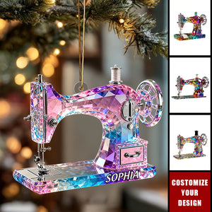 Personalized Sewing Machine Custom Name Christmas Ornament