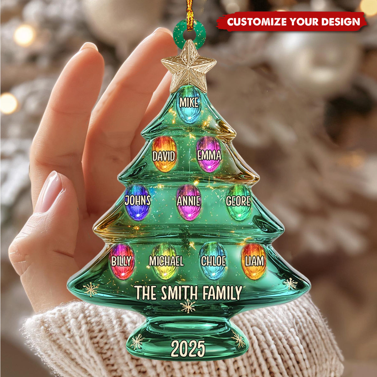 Merry Christmas - Personalized Family Ornament