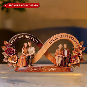 From Our First Kiss Till Our Last Breath - Personalized Couple Plaque
