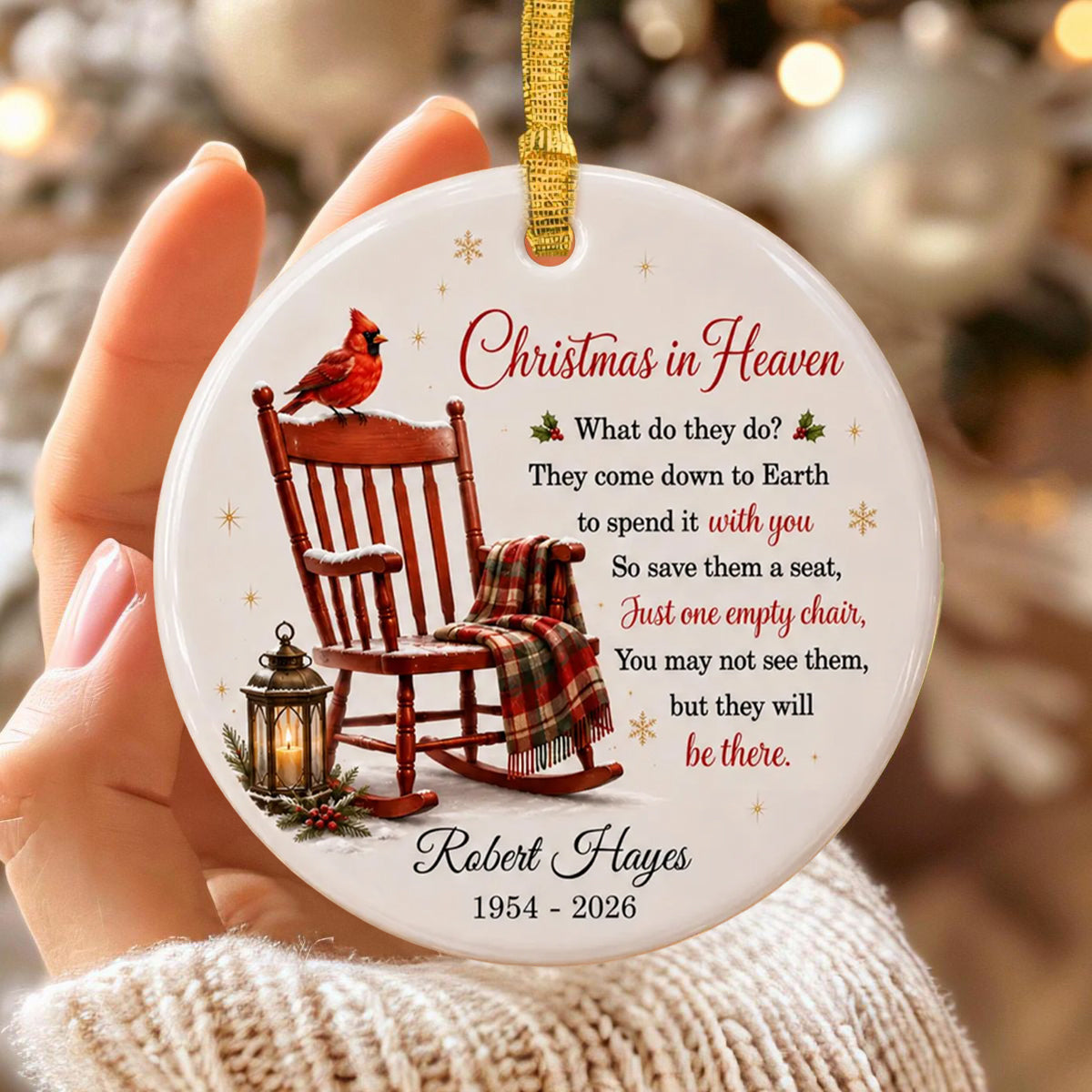 Personalized Christmas In Heaven Memorial Ornament
